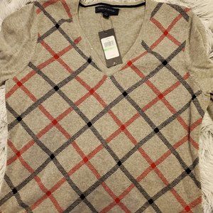 Tommy Hilfiger Cotton Diagonal Plaid Sweater NWT